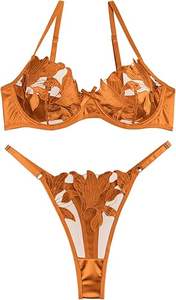 Lencería Sexy para Mujer, Conjunto de 3 Piezas con Bralette de Encaje, Minifalda y Tanga, Lencería sin Entrepierna - Product Image 4