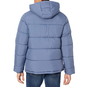 Chaqueta acolchada blanca de invierno personalizada para hombre, chaqueta acolchada con cuello levantado y estampado por sublimación - Product Image 3
