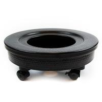 Chariot de pédicure design avec évier pour pieds Bols de pédicure en métal bicolore Intérieur brillant Extérieur noir Bols martelés Baignoire de pédicure