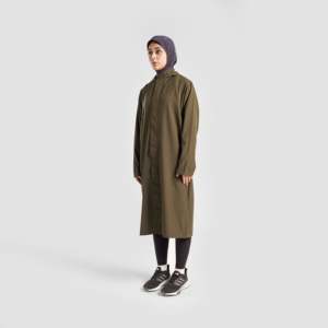 Olive Oversized Protective Cover Top Casual Vintage Western Style Loose XL Fit Polyester Button for Spring Summer Autumn Outings - Product Image 5