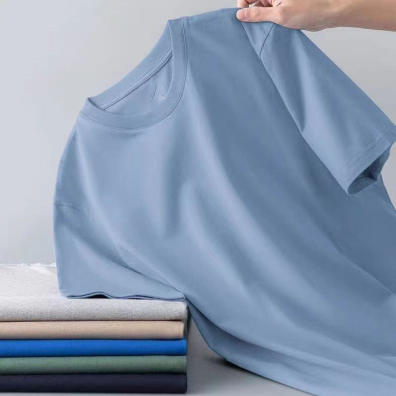 [แขนสั้นสีพื้น] สีน้ำเงินหมอก