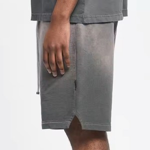 Pantalones cortos Hip Hop Unisex de gran tamaño diseño Vintage lavado ácido pantalones cortos para hombres algodón orgánico ropa de calle pantalones cortos disponibles en Pakistán - Product Image 1