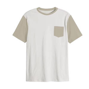 T-shirt deux tons avec poche en bloc de couleur Vêtements décontractés Confort en coton pour le streetwear Faible taux Logo personnalisé Commande en gros T-shirts pour hommes - Product Image 2