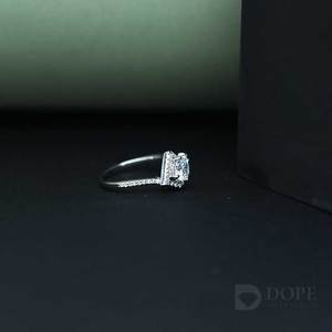 Bague Moissanite en acier inoxydable plaqué or 14KT Taille unique de pointeur Cadeau d'anniversaire de fête de mariage classique Son idée de fiançailles - Product Image 5