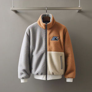 High Quality New Design Custom Logo Winter Colors Stand Oversize Eco-Friendly Breathable <b>Sherpa</b> <b>Fleece</b> Jacket for <b>Men</b> Wholesale - Product Image 5