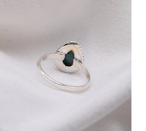 Anillo con forma de pera turquesa azul, piedra preciosa Natural de Plata de Ley 925, joyería elegante hecha a mano, regalo de cumpleaños con piedra natal de diciembre - Product Image 2