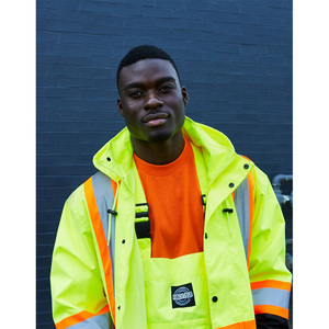 Hi Vis Reflective Safety <b>Work</b> Wear Winter Safety Reflective <b>Construction</b> Custom logo Printing Safety Rain <b>Jacket</b> - Product Image 6