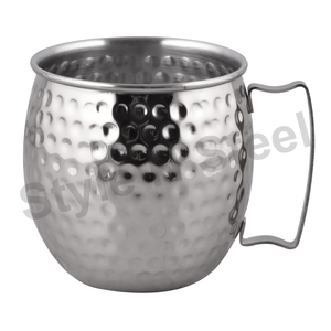 Taza de mula de Moscú portátil de acero inoxidable de 16 oz con mango de cobre martillado de latón para restaurantes en caja de regalo - Product Image 2