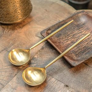 Juego de 2 piezas de latón dorado de alta calidad y de primera calidad | Juego de servicio de latón multiusos para Cocina | Juego para servir comida - Product Image 5