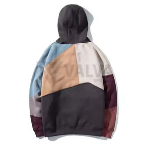 Sweat à capuche personnalisable de qualité supérieure en tissu éponge 100% coton, motif uni, design de poche, dernier design patchwork, OEM - Product Image 5