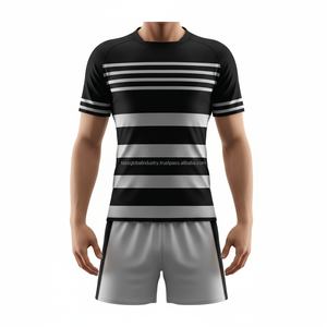 Ropa de Rugby de Manga Corta Ligera de Alto Rendimiento, Precio Directo de Fábrica OEM ODM, Logotipo Personalizado Unisex - Product Image 3