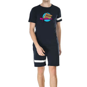 Conjunto corto informal de verano para hombre más vendido Serigrafía a color sólido a un precio - Product Image 1