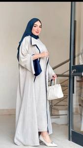 Abaya de Dubaï en soie faite à la main sophistiquée, robe modeste de couleur personnalisée, travail de perles subtil, anti-rides, manches longues, haute qualité - Product Image 2