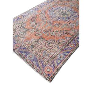 Alfombra de Lana Anudada a Mano de Gran Tamaño, Diseño de Medallón Rojo y Naranja, para Sala de Estar, Pasillo Rectangular, Modelo Pae-2861 - Product Image 2