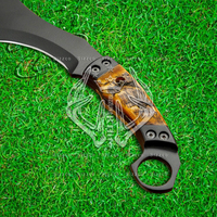 Couteau de survie Bowie en acier D2 de qualité industrielle, fait main, avec revêtement en poudre, lame à pointe tombante pour la chasse et le camping, étui en cuir