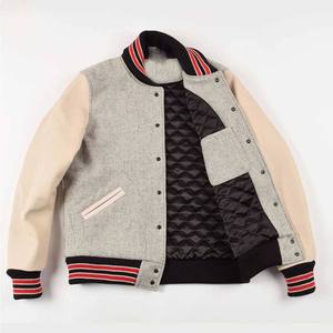 Chaqueta universitaria con parches de chenilla bordados personalizados al por mayor, chaqueta universitaria de béisbol Letterman con mangas de cuero y cuerpo de lana - Product Image 4