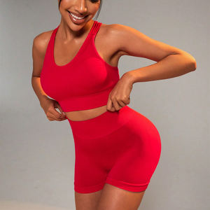 เซ็ตออกกำลังกายบรา2ชิ้นสำหรับผู้หญิงชุดเล่นโยคะฟิตเนสชุดเล่นโยคะสไตล์ไม่เหมือนใคร - Product Image 3