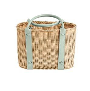 Bolsos de Playa Retro de Bambú Hechos a Mano para Mujer, Tejidos a Mano con Decoración de Perlas y Cierre de Cordón - Product Image 5