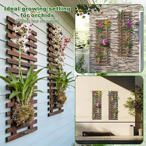 2 jardinières murales en bois pour Thanksgiving - 11,4 po de largeur x 35,43 po de hauteur - Treillis suspendu extérieur léger et écologique pour plantes - Product Image 3