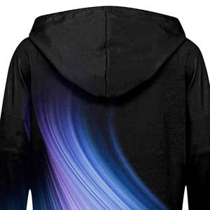 Vente en gros de sweat-shirts à capuche zippés pour femmes, personnalisés, bleu néon, style streetwear, haute qualité, poches kangourou sur le devant, séchage rapide - Product Image 5
