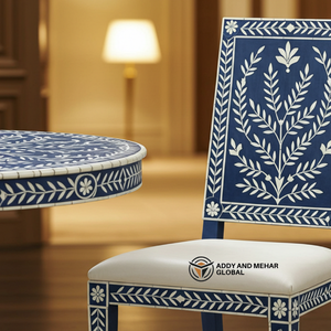 Chaise de salle à manger florale en incrustation d'os, élégante et luxueuse, faite à la main, siège en bois décoratif, mobilier artisanal de qualité supérieure - Product Image 3