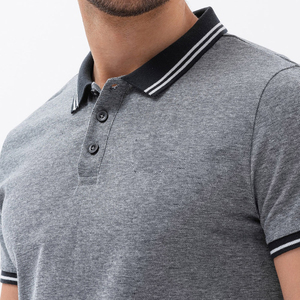 เสื้อโปโลแขนสั้นสำหรับผู้ชายเสื้อกอล์ฟแบบแห้งเร็วเสื้อโปโลระบายอากาศได้ดีผ้า100% คอตตอน - Product Image 2