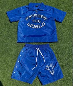 ชุดวอร์มผ้าไนลอนสำหรับผู้ชายชุดวอร์มสั้นดีไซน์ใหม่สำหรับกีฬากลางแจ้งวิ่ง - Product Image 2