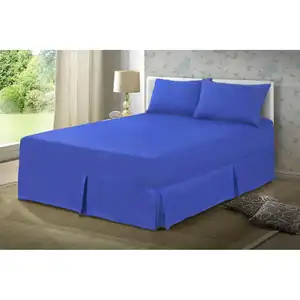 100% ropa de cama conjunto de las sábanas de la cama para la reina tamaño cama con bolsillo profundo 4PCs cenefa equipado hoja