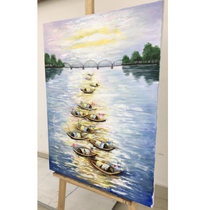 ภาพวาดสีน้ำมันภาพวาดพระอาทิตย์ตกยามบ่ายคุณภาพดีที่สุด60*80ซม. กำหนดขนาดได้เองภาพวาดชีวิตผลิตจากเวียดนามที่ทันสมัย - Product Image 1