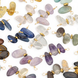 925 argent irrégulier arc-en-ciel Fluorite pierres précieuses culbute connecteur-fait à la main fil Wrap chrétien bohème Style breloques en gros - Product Image 4