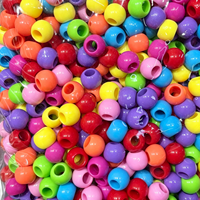 Manik-manik Akrilik Padat DIY 500g 8mm-16mm dengan Lubang Lebih Besar untuk Pembuatan Perhiasan DIY, Kalung, Gelang, dan Proyek Seni