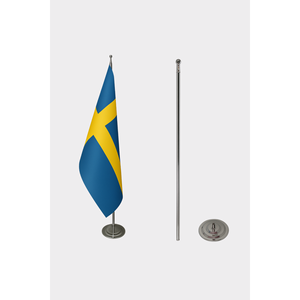 Drapeau d'intérieur officiel de la Suède, personnalisé, 3x5 pieds, imprimé numériquement, en nylon, polyester, soie, avec mât en aluminium et fibre de verre - Product Image 2