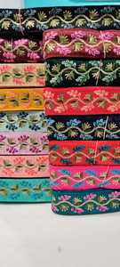 Elegante encaje bordado floral con intrincado diseño vibrante colorido para la moda y decoración del hogar artesanía para zapatos y bolsos - Product Image 2