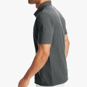 Logo personnalisé pour hommes T-shirt polo à manches courtes en polyester à motif solide Chemise de sport golf pour le travail T-shirt polo pour hommes - Product Image 2