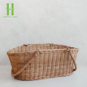 Natural Storage <b>Basket</b> Home Decorative <b>Basket</b> Outdoor Picnic <b>Basket</b>, <b>Laundry</b> <b>Basket</b>, Folding Storage Box jiahao From Vietnam - Product Image 4