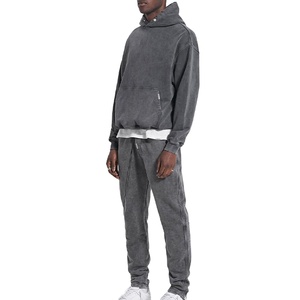 Bas prix personnalisé lavage à l'acide survêtement pour hommes deux pièces Jogging porter dernier style lavage à l'acide survêtement ensemble 2026 - Product Image 1