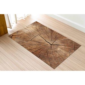 Tapis imprimé - Moderne, tendance, marron, effet bois craquelé, paillasson, intérieur, décoration intérieure, chambre d'enfant, tapis fin non tissé - Product Image 1