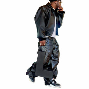 Precio personalizado 100% chaqueta de cuero genuino para Hombres estilo bombardero Vintage logotipo frontal cierre de cremallera para montar en moto de primavera - Product Image 2