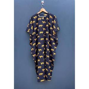 Kaftán de algodón con estampado floral indio, pareo de playa, traje de baño - Product Image 3