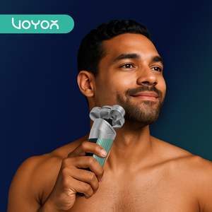 Afeitadora Eléctrica Recargable para Hombre, Uso en Seco/Húmedo, con Cabezal Flotante de 5 Cuchillas, Red de Doble Anillo, Resistente al Agua IPX7, Color Verde - Product Image 1