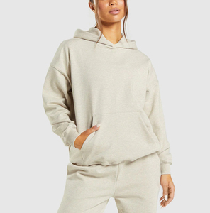 Ensemble de jogging 2 pièces XL grande taille pour femmes-Pantalon de survêtement à capuche en velours respirant 100% coton Logo personnalisé Nouveau design Printemps - Product Image 1