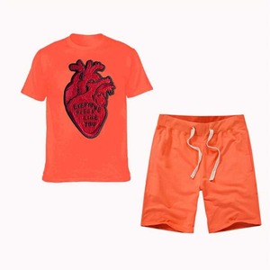 High Quality Embroidered <b>T</b> <b>Shirt</b> and Shorts Set <b>for</b> <b>Men</b> Low MOQ Apparel Factory Custom Woven Labels - Product Image 4