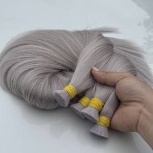 EXTENSIONS DE CHEVEUX HUMAINS RUSSES DONATEUR DE PRIME QUALITÉ BLONDE ARGENT - Product Image 3