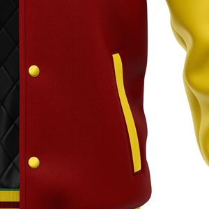 Chaqueta Letterman chaqueta universitaria al por mayor para invierno y otoño lana y forro de seda decoración de botones - Product Image 3