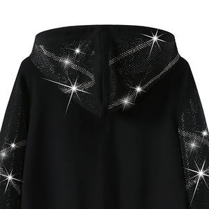 El mejor par de pantalones holgados y Sudadera con capucha y bolsillo para hombres, chándal de diamantes de imitación con lavado ácido de Color sólido hecho en fábrica de Pakistán - Product Image 3