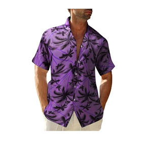 เสื้อฮาวายลายดอกไม้ผ้าลินินผ้าฝ้ายระบายอากาศได้ดีชุดทางการสำหรับวันหยุดพักผ่อนเขตร้อนชายหาดบริการ OEM - Product Image 1