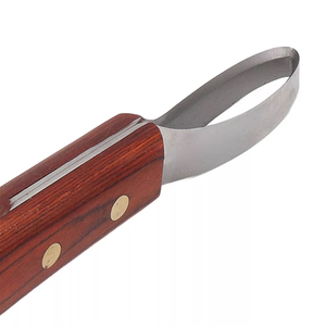Best Quality Double-<b>Edged</b> Hoof Trimmer Knife with <b>Wooden</b> Handle for Horse and Animal Hoof <b>Trimming</b> - Product Image 6