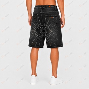 Shorts en jean décontractés pour hommes, vente en gros, sur mesure, taille haute, déchirés, d'été, coupe slim, en coton extensible, tendance - Product Image 5
