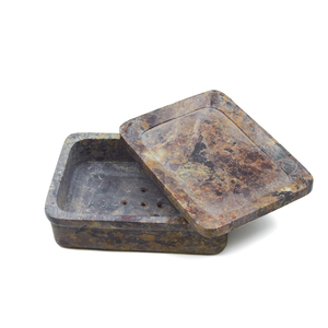 Jabonera de piedra jabonera natural con tapa para hoteles y uso doméstico, al mejor precio mayorista directamente de fábrica india. - Product Image 1