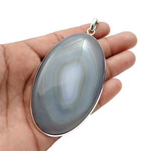 เครื่องประดับโบฮีเมียนทำมือสำหรับงานปาร์ตี้เป็นจี้รูปวงรีอัญมณีโอนิกซ์ลายธรรมชาติ925เงินสเตอร์ลิง - Product Image 4